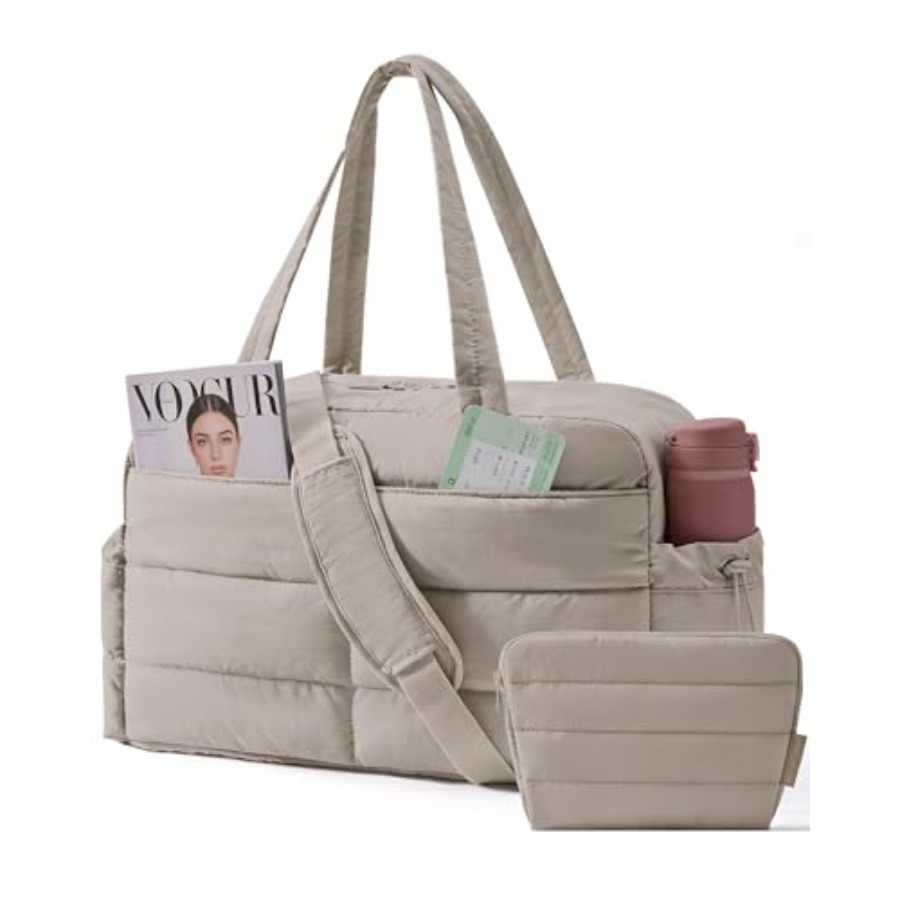 Weekender Bag Duffle - Gym Bag for Women, Lightweight Puffer