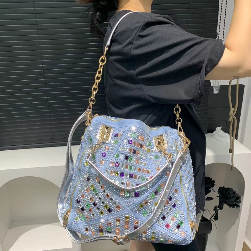 Luxury Quilted Bags - Women's Fashion Denim Braided Tote Bag