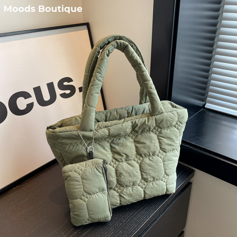 Luxury Quilted Bags - MOODS Padded Shoulder Bag Set For