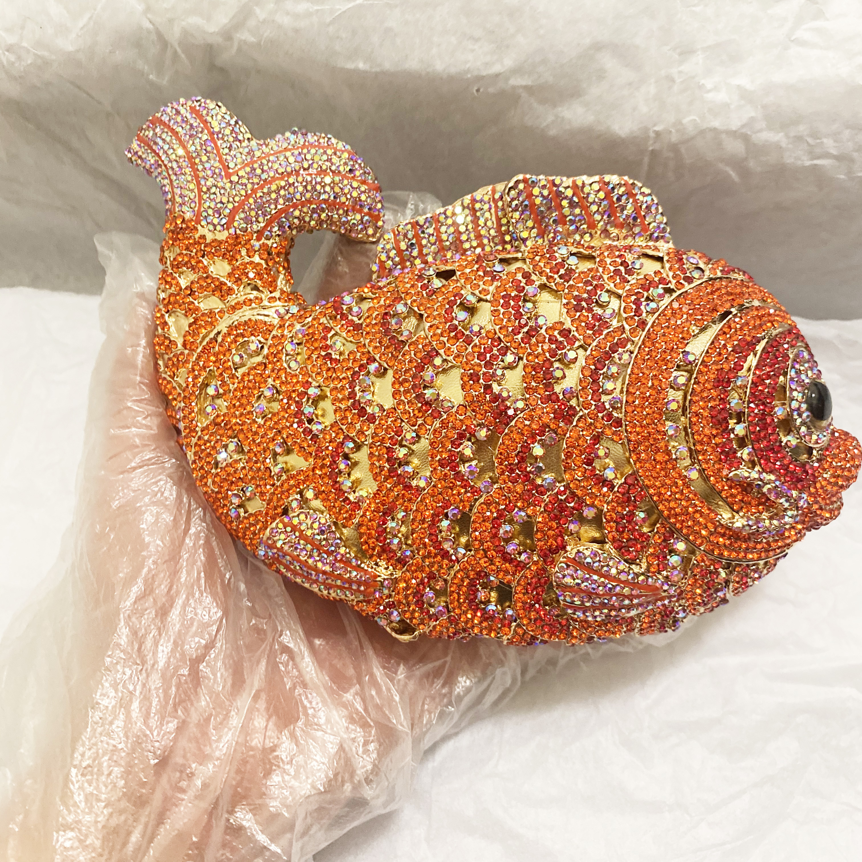 Red/Orange Fish Crystal Mini E - Luxury Bags Mini avis et prix
