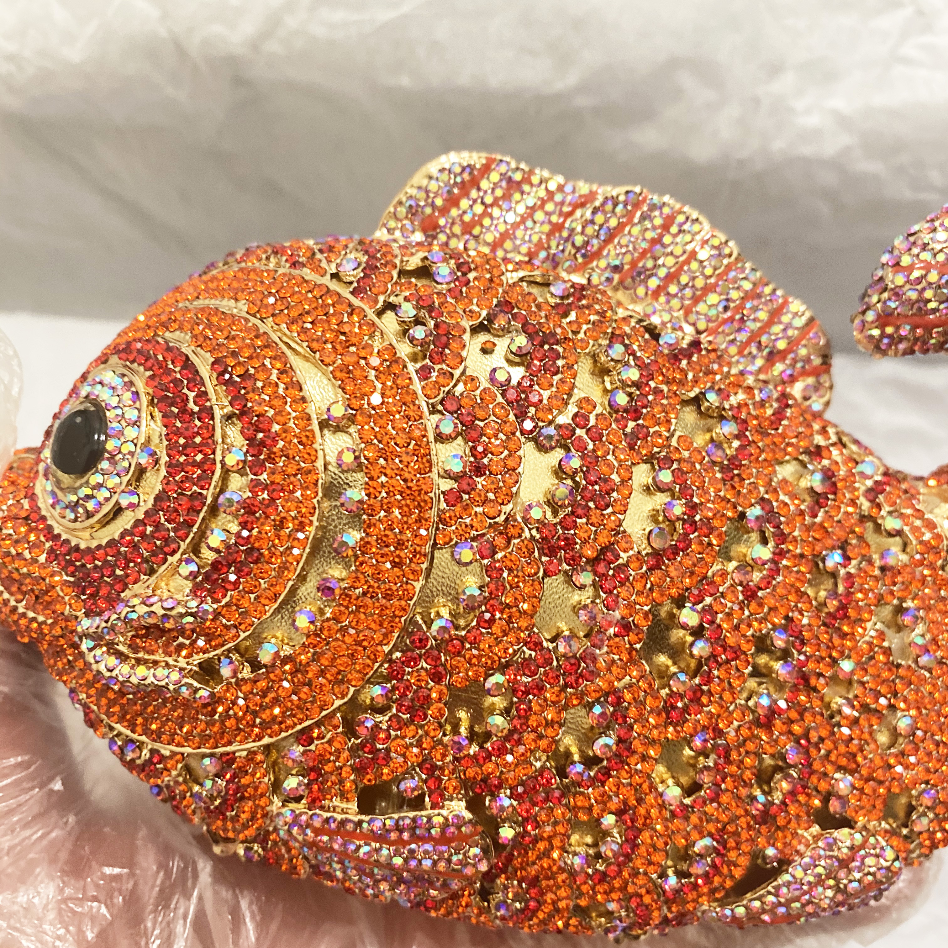 Red/Orange Fish Crystal Mini E - Luxury Bags Mini avis et prix