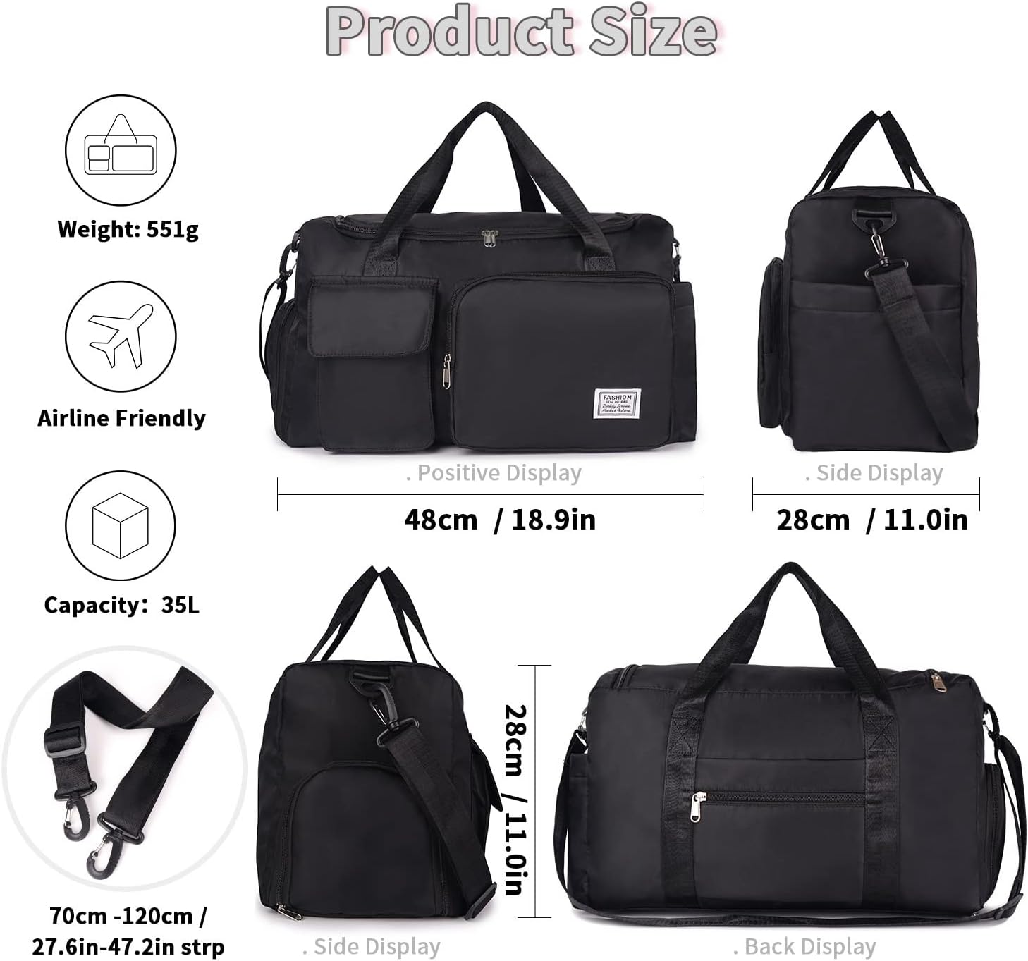 FIORETTO Women's Gym Duffle Ba - Weekender Bag Duffle avis et prix