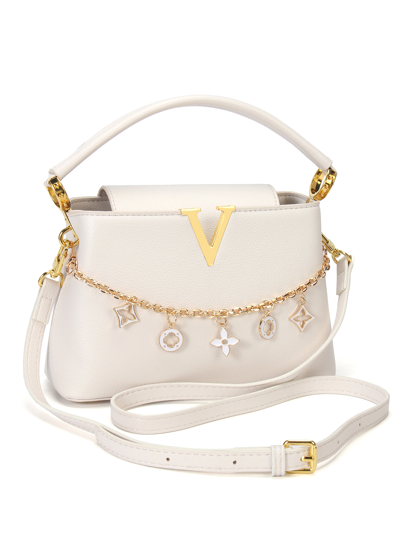 Gold V-Shaped Embellished Wome - Luxury Bags That Are Affordable avis et prix