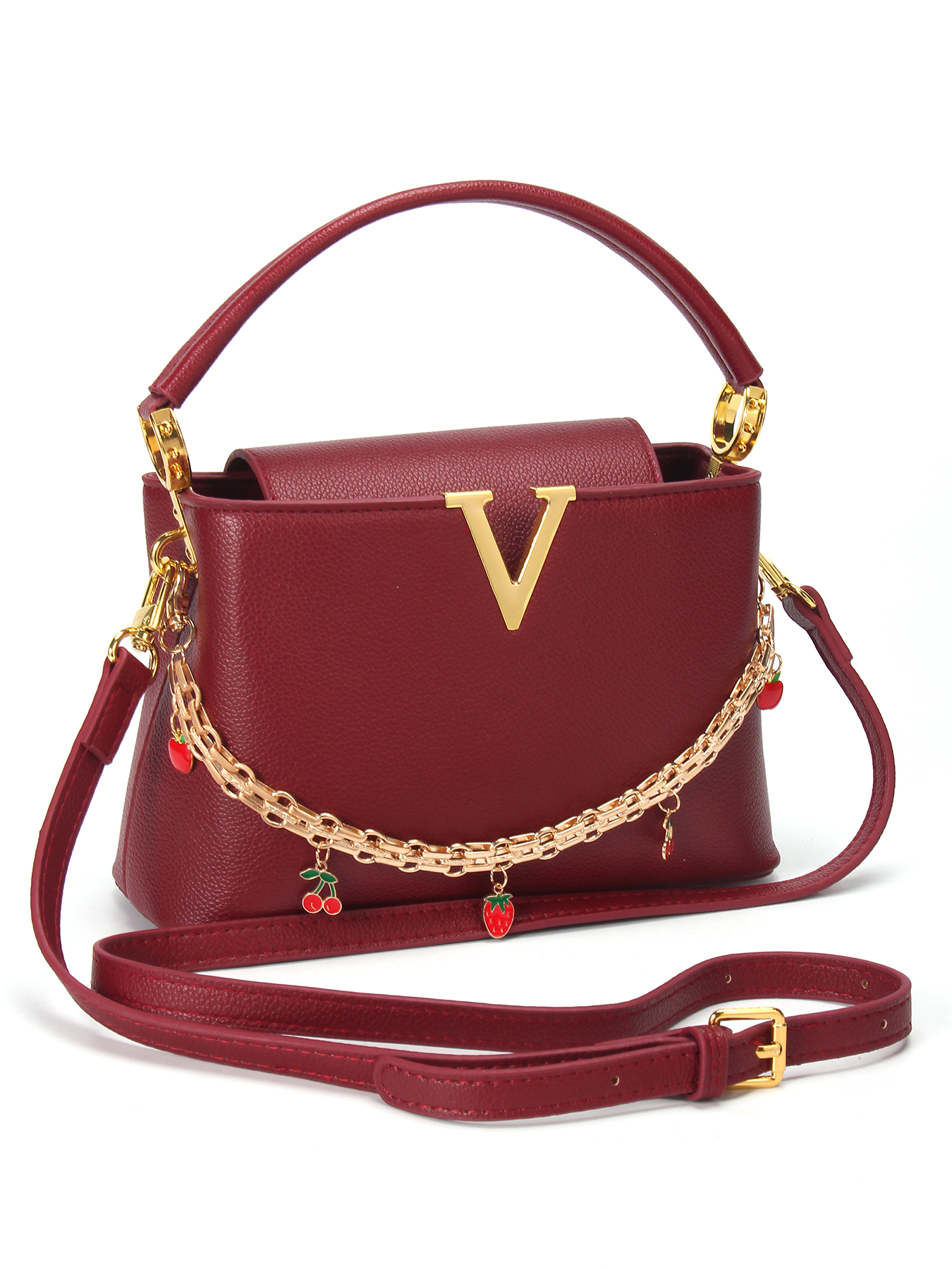 Gold V-Shaped Embellished Wome - Luxury Bags That Are Affordable avis et prix
