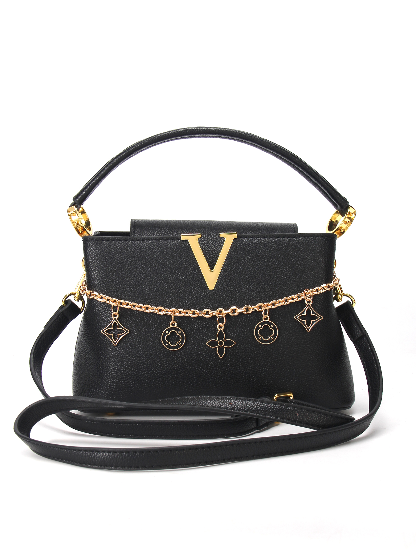 Gold V-Shaped Embellished Wome - Luxury Bags That Are Affordable avis et prix