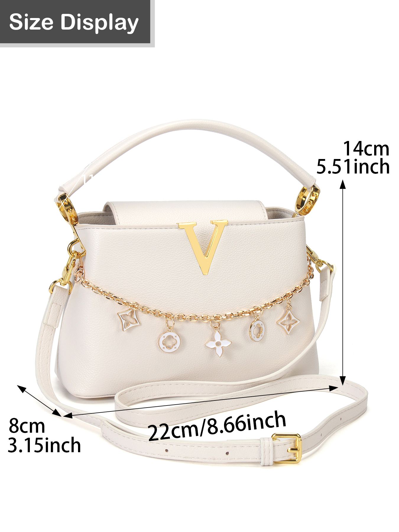 Gold V-Shaped Embellished Wome - Luxury Bags That Are Affordable avis et prix