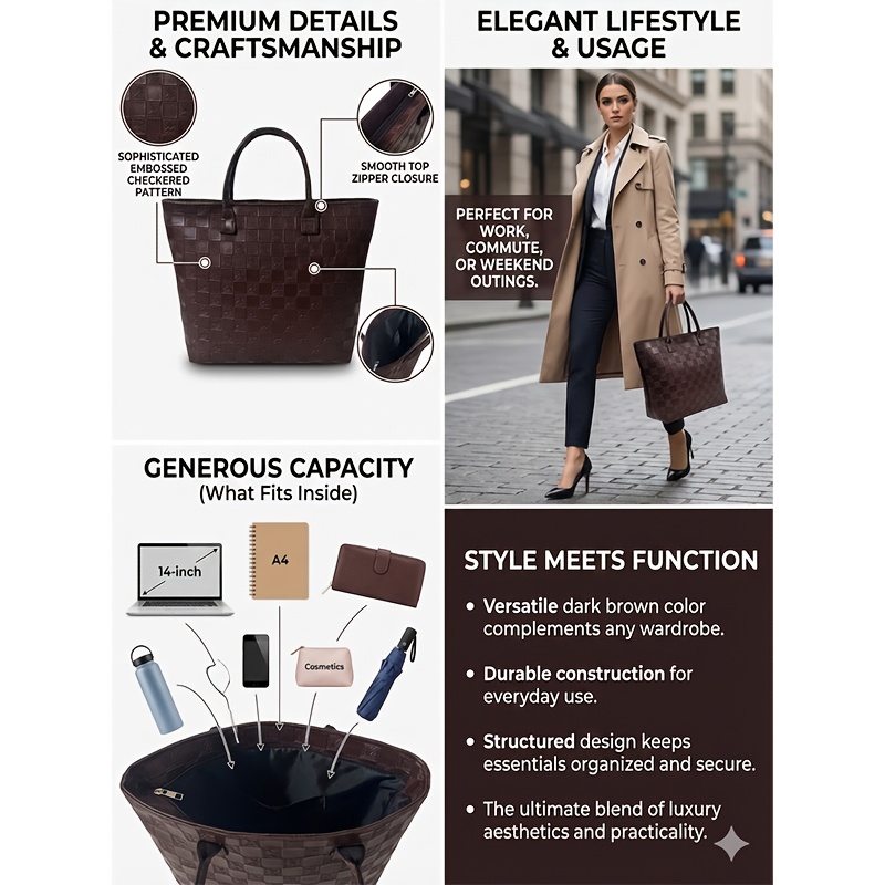 Light Luxury Deep Brown Quilte - Luxury Quilted Bags avis et prix