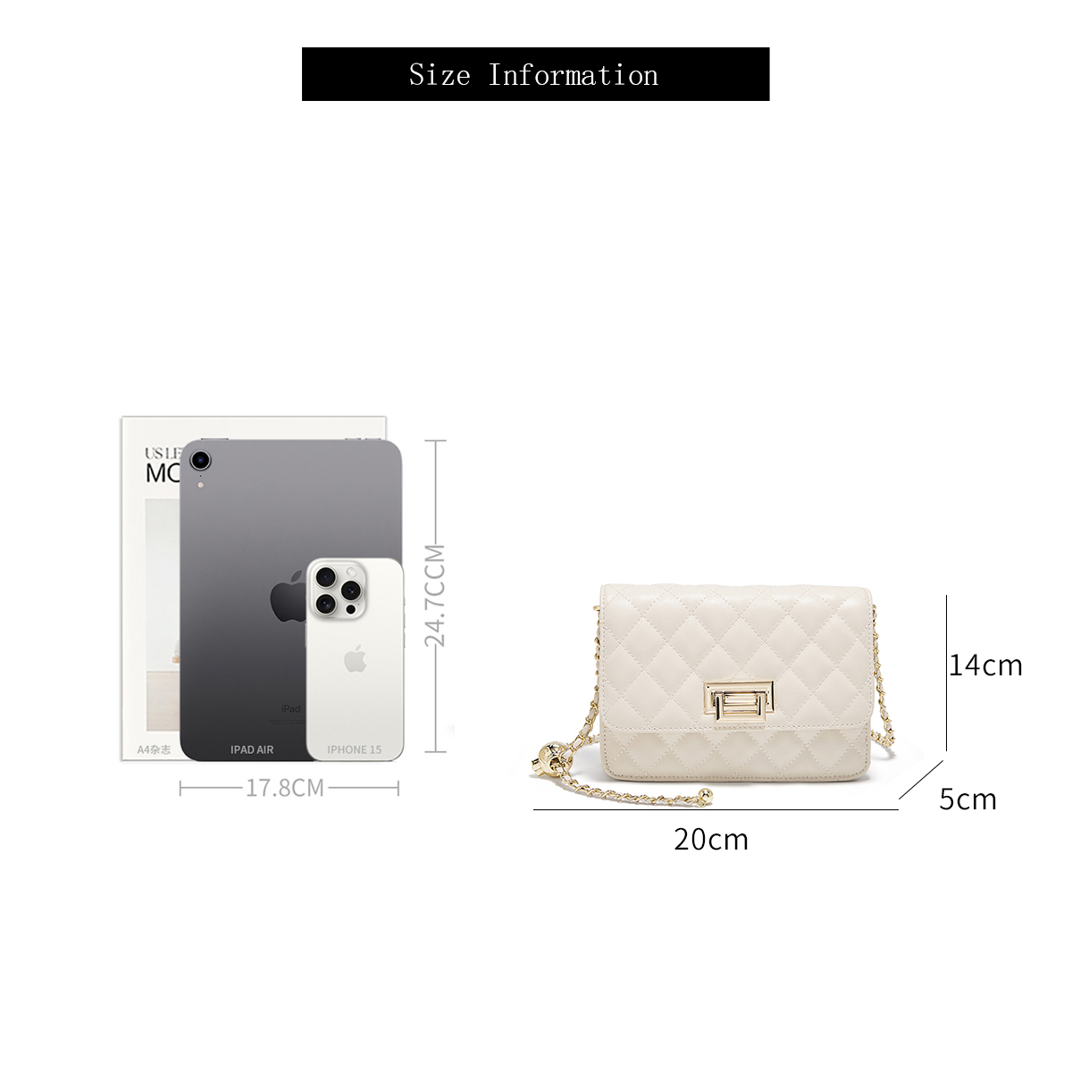 FOXER 2026 Women White Quilted - Luxury Quilted Bags avis et prix