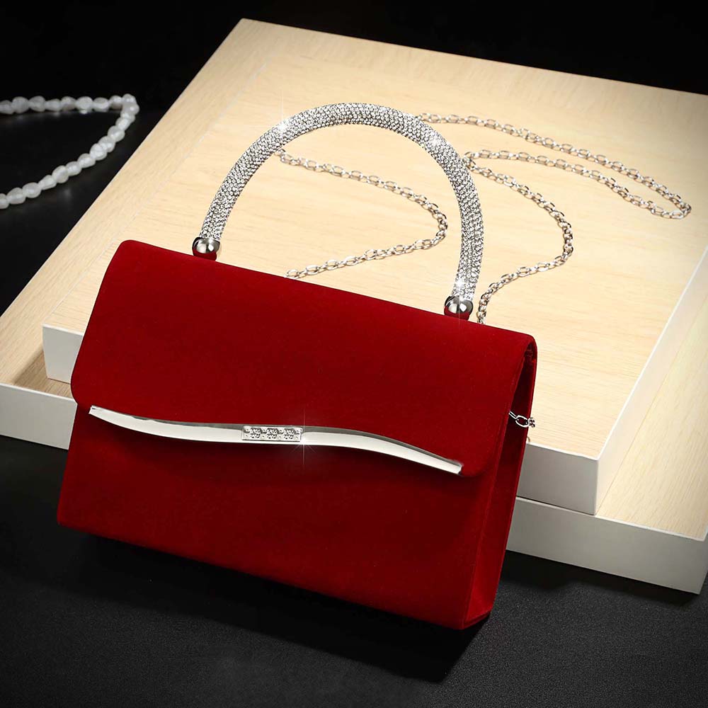 New wine red velvet diamond-en - Luxury Bags Mini avis et prix