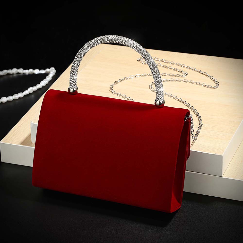 New wine red velvet diamond-en - Luxury Bags Mini avis et prix